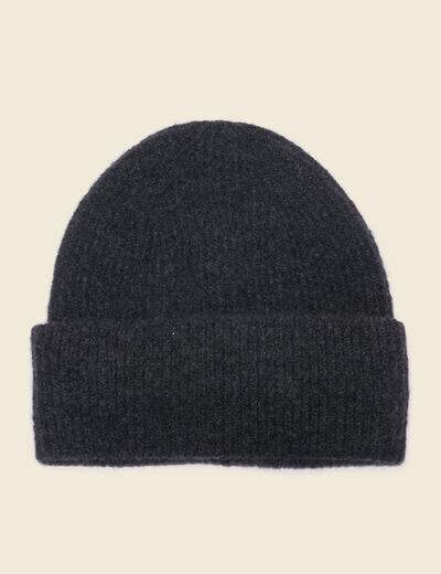 Bonnet gris fonc&eacute; femme