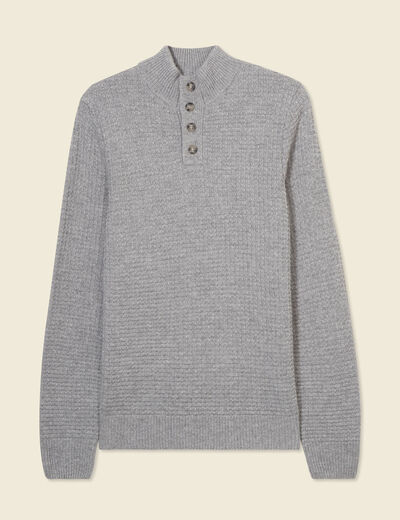 Pull manches longues gris homme
