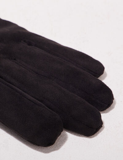Gants avec noeuds noir femme