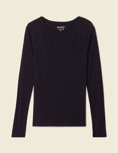 T-shirt femme maille unie Instinct noir femme