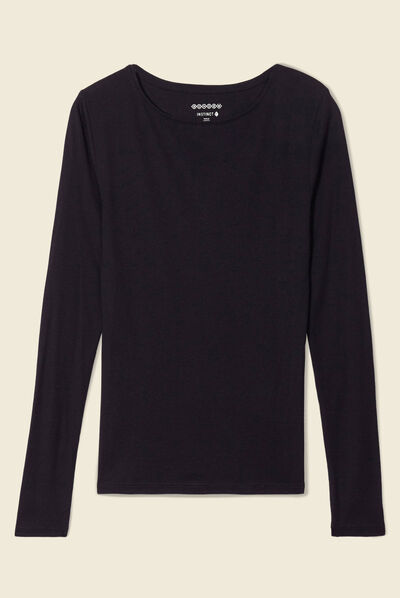 T-shirt femme maille unie Instinct noir femme