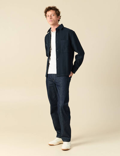 Polo cintr&eacute; manches courtes blanc homme