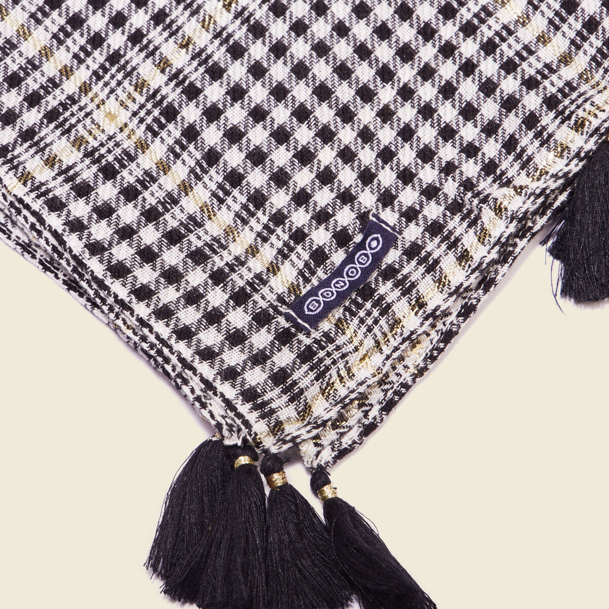Foulard à pampilles noir femme