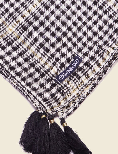 Foulard à pampilles noir femme