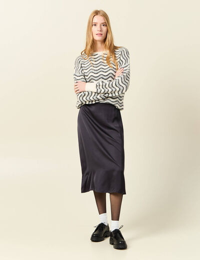 Pull manches longues gris clair femme