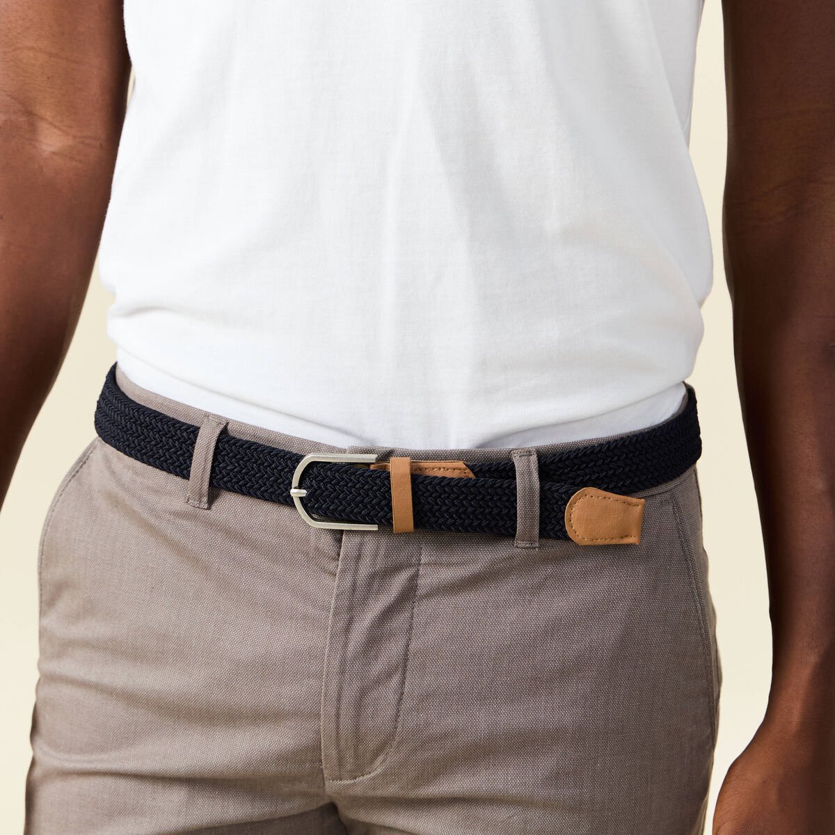 Pantalon chino straight taupe homme