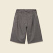 Bermuda large taille haute gris femme