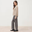 Chemise oversize manches longues marron clair femme