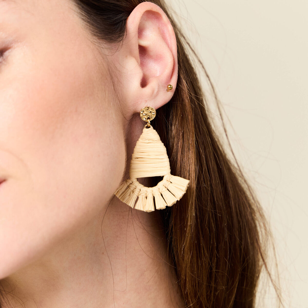 Boucles d'oreilles pendantes sable femme