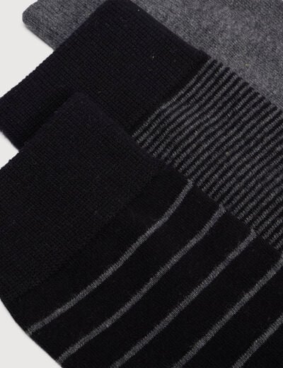 Lot de 3 paires de chaussettes noir homme