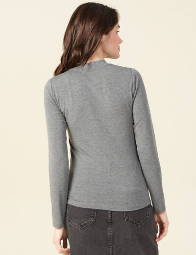 T-shirt manches longues gris femme