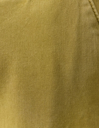 Pantalon chino cigarette vert olive femme