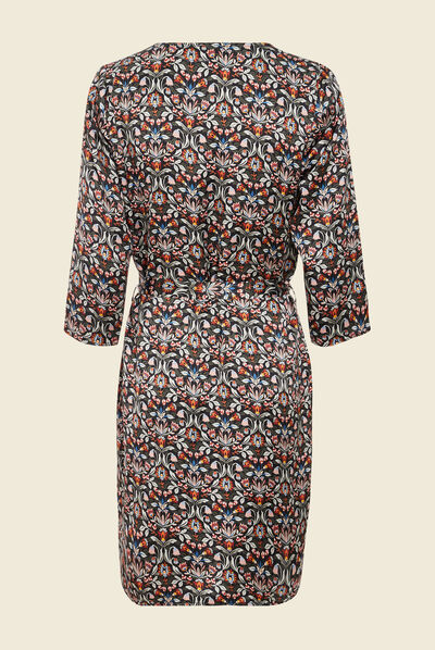 Robe droite à coulisse noir femme