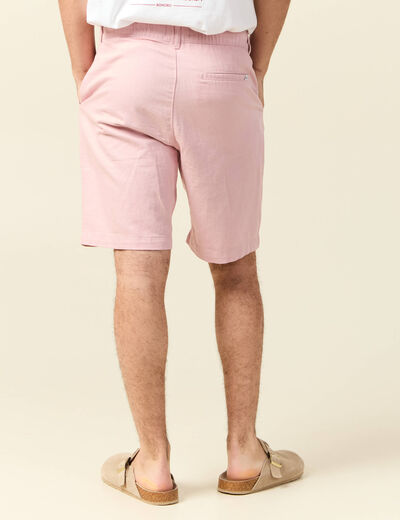 Bermuda chino rose pastel homme