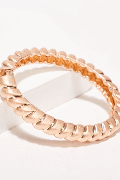 Bracelet jonc embossé couleur or femme
