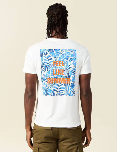 T-shirt manches courtes ecru homme