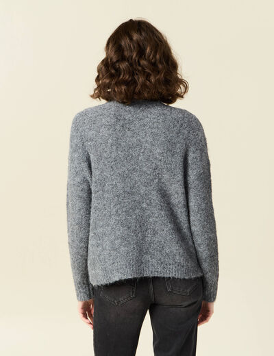 Pull manches longues gris clair femme