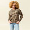 Sweat col rond manches longues beige femme