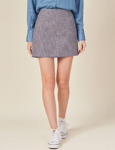 Jupe trapèze bleu lavande femme
