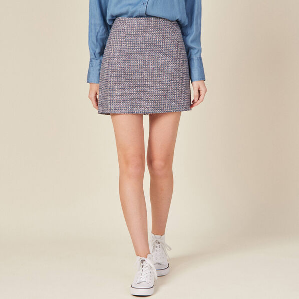 Jupe trapèze bleu lavande femme