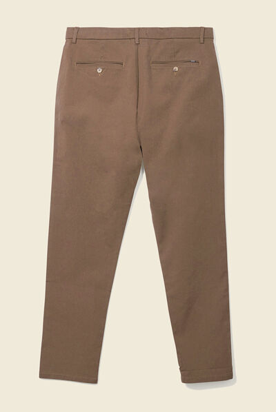 Pantalon chino 7/8ème taupe homme