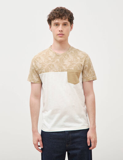T-shirt manches courtes beige moyen homme