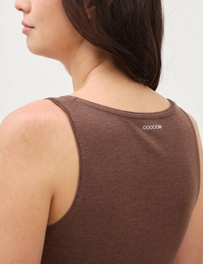 D&eacute;bardeur cintr&eacute; d&eacute;collet&eacute; sans manches marron femme