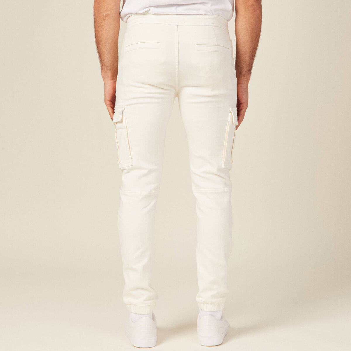 Pantalon battle bas resserré ecru homme