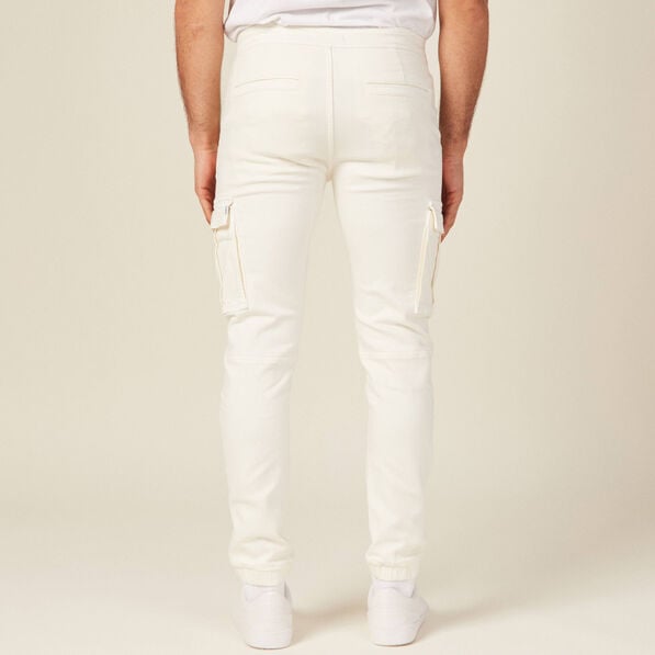 pantalon battle bas resserre ecru homme Pantalon battle bas resserré ecru homme