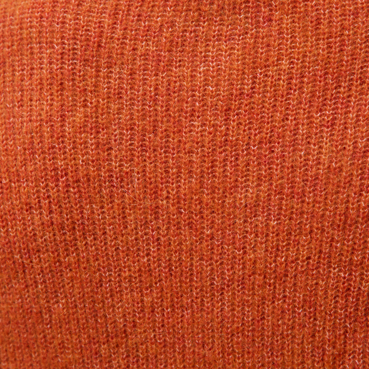 Gilet manches longues col rond marron cognac femme