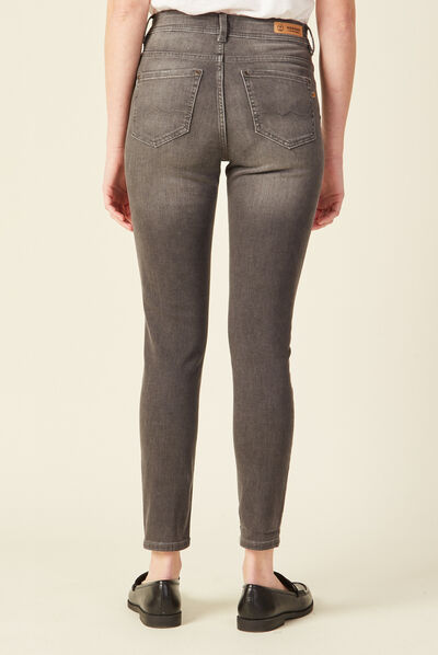 Jeans ultra stretch denim gris femme
