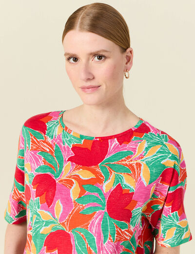 T-shirt manches courtes multicolore femme