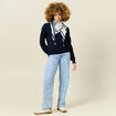 Pull manches longues bleu marine femme