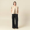 T-shirt manches courtes beige moyen femme