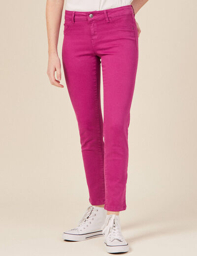 Pantalon slim 7/8ème violet clair femme