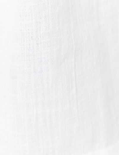 Chemise col montant manches longues ecru femme