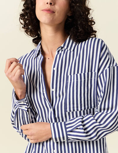 Chemise manches longues bleu ciel femme