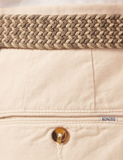 Short à ceinture beige homme