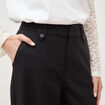 Pantalon large taille haute fluide noir femme
