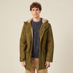 Parka droite à capuche camel homme