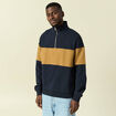 Sweat col montant manches longues bleu marine homme