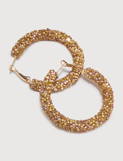 Boucles d'oreilles cr&eacute;oles rose clair femme