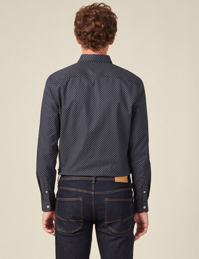 Chemise éco-responsable bleu marine homme