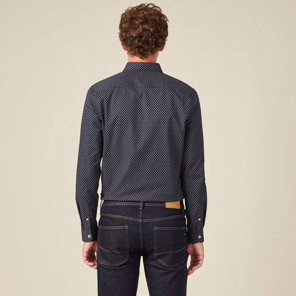 Chemise éco-responsable bleu marine homme
