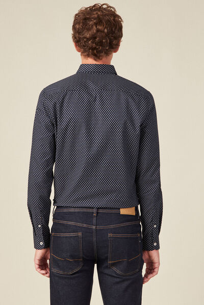 Chemise éco-responsable bleu marine homme