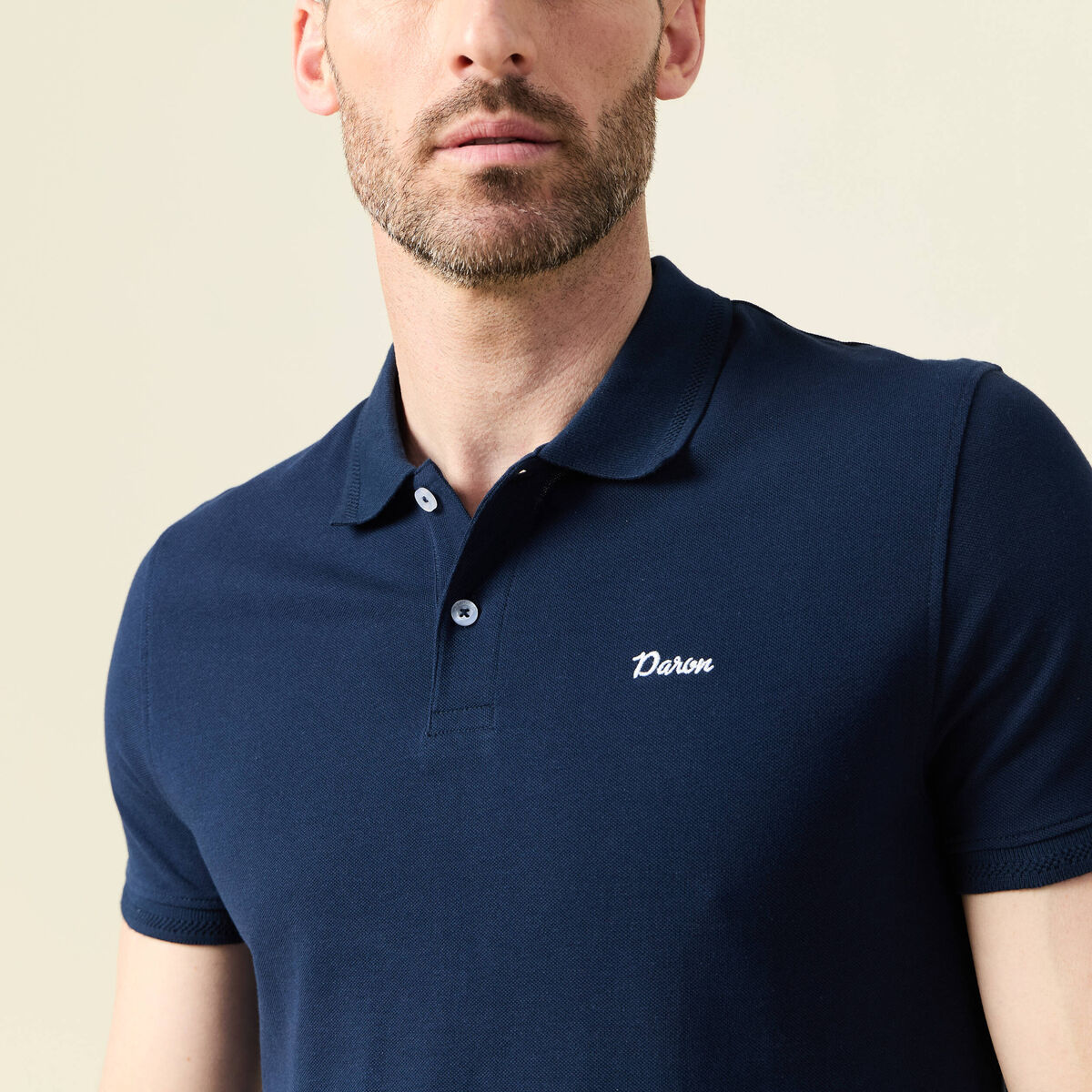 Polo manches courtes bleu marine homme