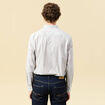 Chemise manches longues gris fonc&eacute; homme