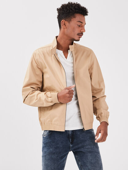 Veste teddy droite beige homme