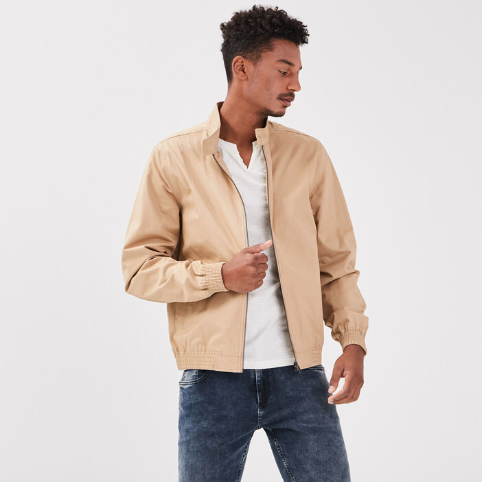 Veste teddy droite beige homme