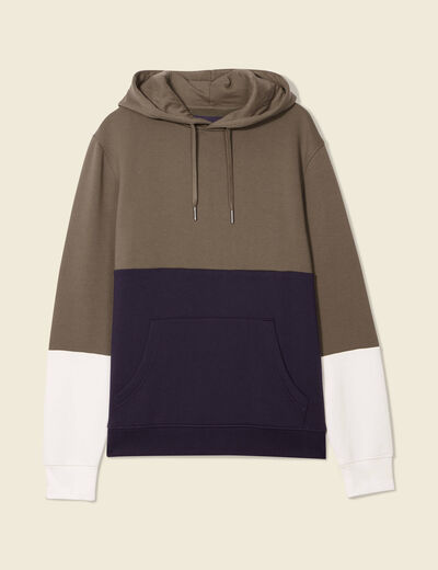 Sweat à capuche taupe homme